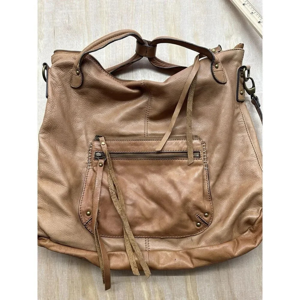 Vintage Lucky Brand Suede Brown Slouchy Hobo Large Crossbody Bag - Picture 11 of 11